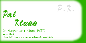pal klupp business card
